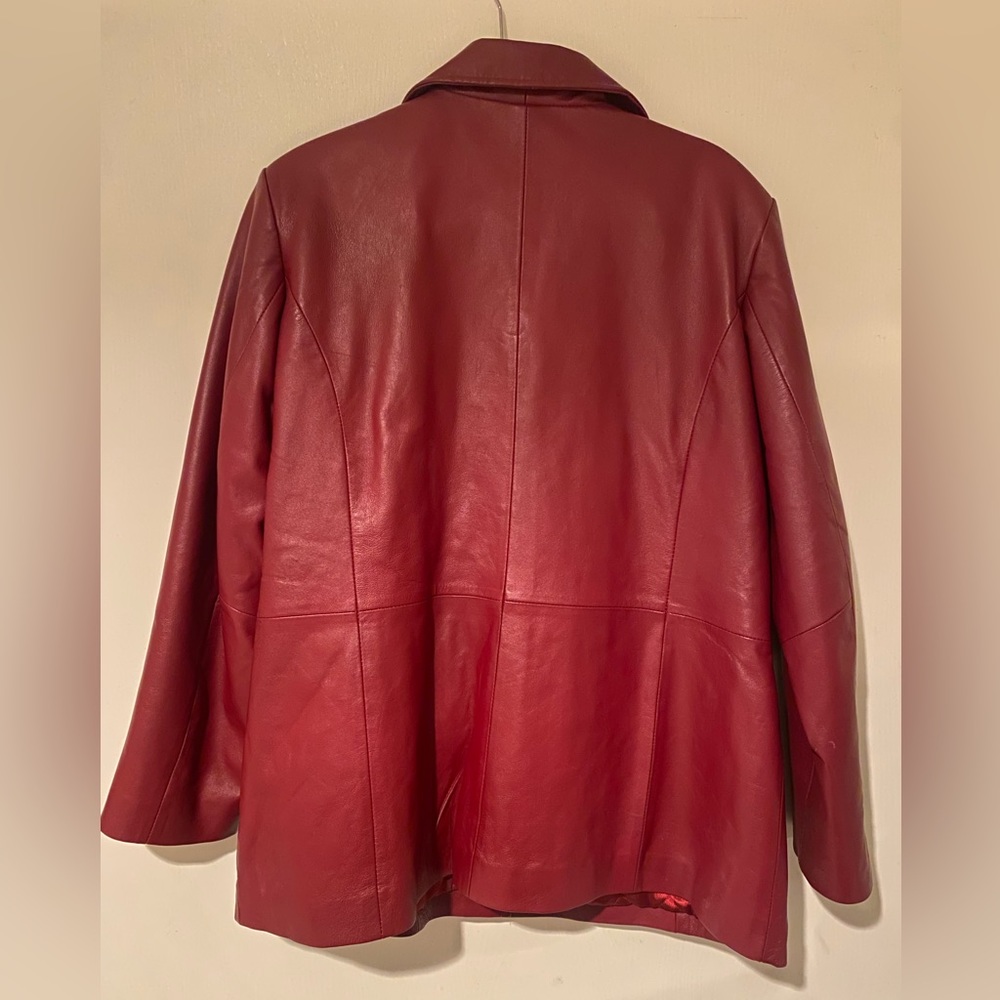 Genuine red leather jacket - Picture 2 of 5